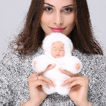 Меховые брелки - Брелок - Кукла из искусственного меха Кролика 18 см. Белый