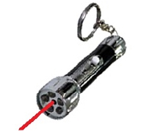 Лазерные указки - Красная лазерная указка 50 мВт + фонарик-брелок 5Led