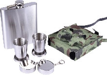 Металлическая посуда - Подарочный набор с флягой для мужчин «Воин»
