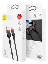 Кабели Baseus - Baseus cafule Cable USB For lightning 2.4A 0.5M Red + Black