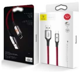 Кабели Baseus - Baseus X-type Light Cable For Lightning 2.4A 1M Red