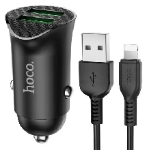 Зарядные устройства и кабели - Автомобильное зарядное устройство HOCO Z39 Farsighted USB - Lightning
