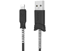 Зарядные устройства и кабели - Кабель USB HOCO X24 Pisces USB - Lightning, 2.4А, 1 м, черный/белый