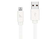 Зарядные устройства и кабели - Кабель USB HOCO X5 Bambo MicroUSB, 2.4А, 1 м, белый