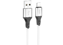 Зарядные устройства и кабели - Кабель HOCO X86 Spear silicone USB - Lightning, 2.4А, 1 м, белый