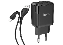 Зарядные устройства и кабели - Зарядное устройство HOCO N7 Speedy 2xUSB с Кабелем USB - Lightning, 2.1A, 10W