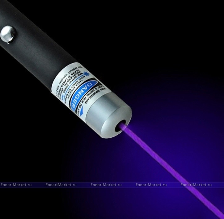 Лазерные указки - Фиолетовая лазерная указка 200 мВт с насадкой