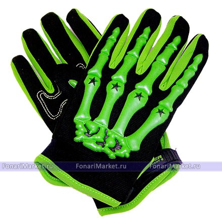 Перчатки - Байкерские перчатки Pro-Biker «Зеленые кости»