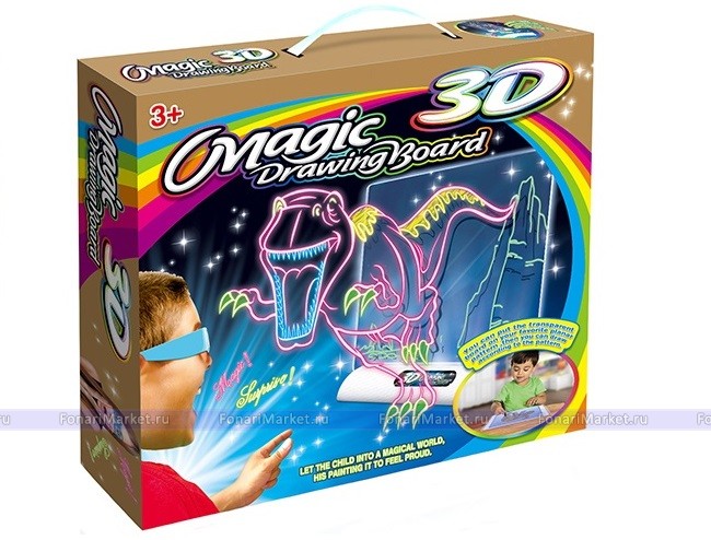 Детские товары - Магическая 3D доска для рисования Magic Drawing Board