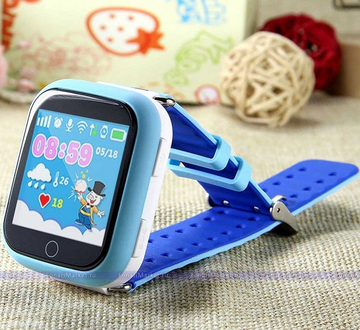 Детские часы-телефон - Детские часы-телефон Smart Baby Watch Q100 синие