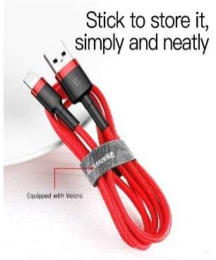 Кабели Baseus - Baseus cafule Cable USB For lightning 2.4A 1M Red