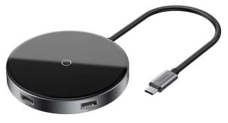 Беспроводные зарядки Baseus - Baseus Circular Mirror Wireless Charger HUB (TYPE-C to USB 3.0*1 + USB2.0*3/TYPE-C PD)