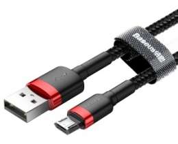 Кабели Baseus - Baseus cafule Cable USB For Micro 2.4A 1M Gray+Black