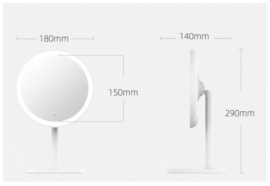 Аксессуары Xiaomi - Зеркало косметическое Xiaomi DOCO Daylight Mirror с подсветкой HZJ001