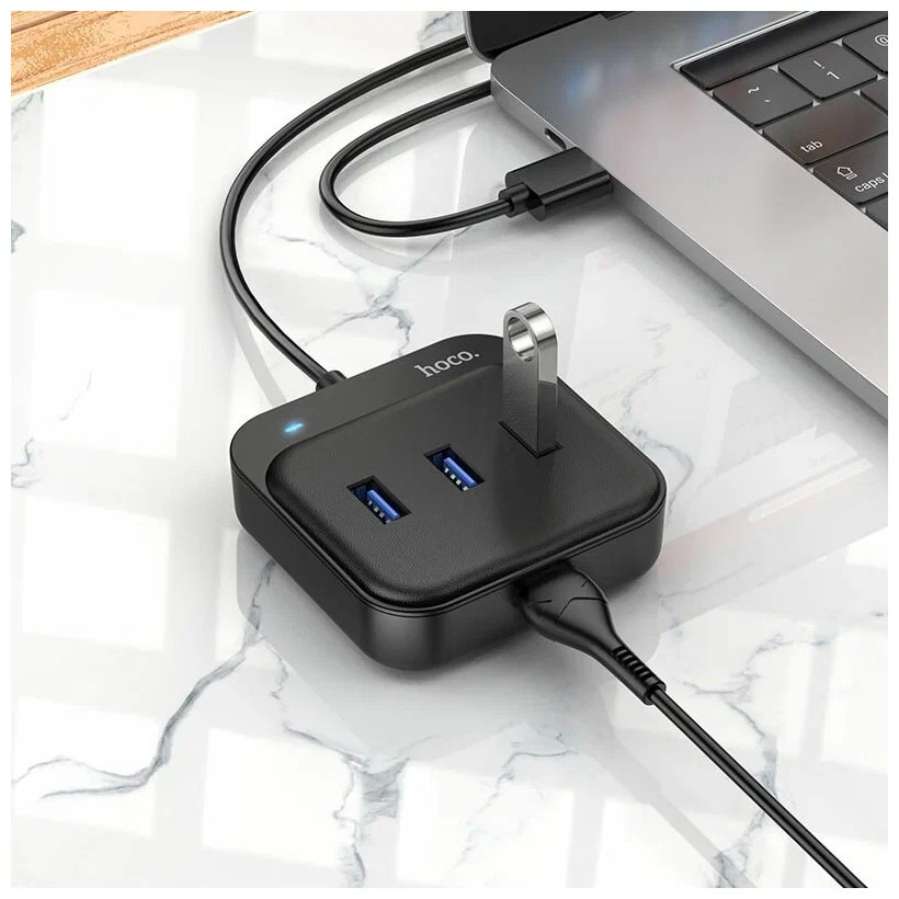 Зарядные устройства и кабели - USB HUB разветвитель HOCO HB31 Easy 4 в 1
