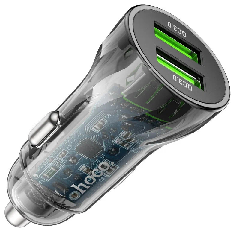 Зарядные устройства и кабели - Автомобильное зарядное устройство HOCO Z47 Transparent