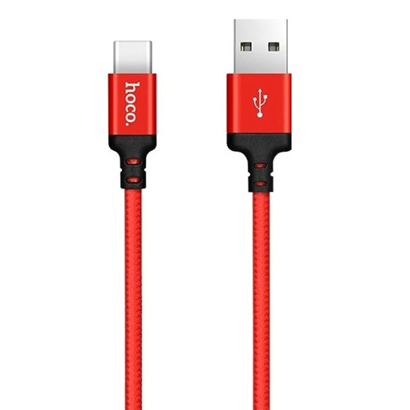 Зарядные устройства и кабели - Кабель USB HOCO X14 Times speed USB - Type-C 1 м, красный/черный