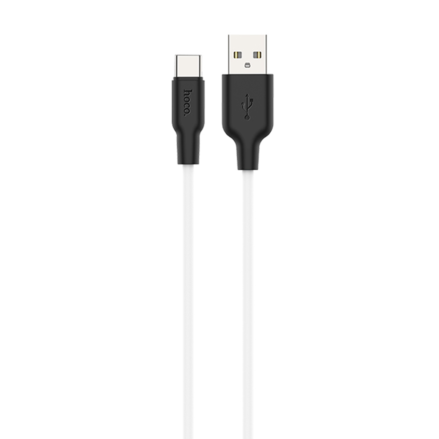 Зарядные устройства и кабели - Кабель USB HOCO X21 Plus Silicone USB - Type-C, 3A 1 м, белый/красный