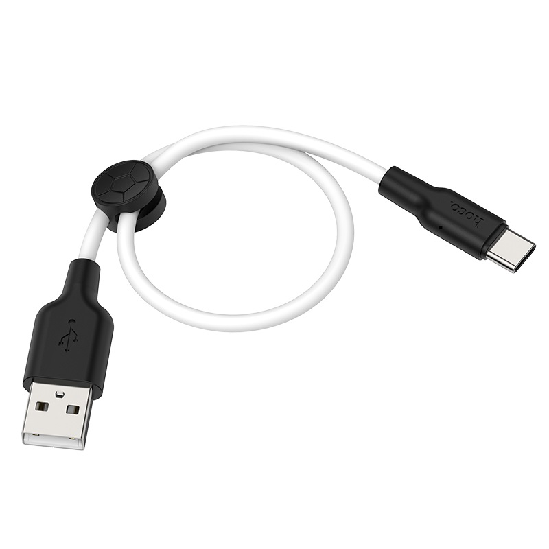 Зарядные устройства и кабели - Кабель USB HOCO X21 Plus Silicone USB - Type-C, 3A, 25 см, белый/красный