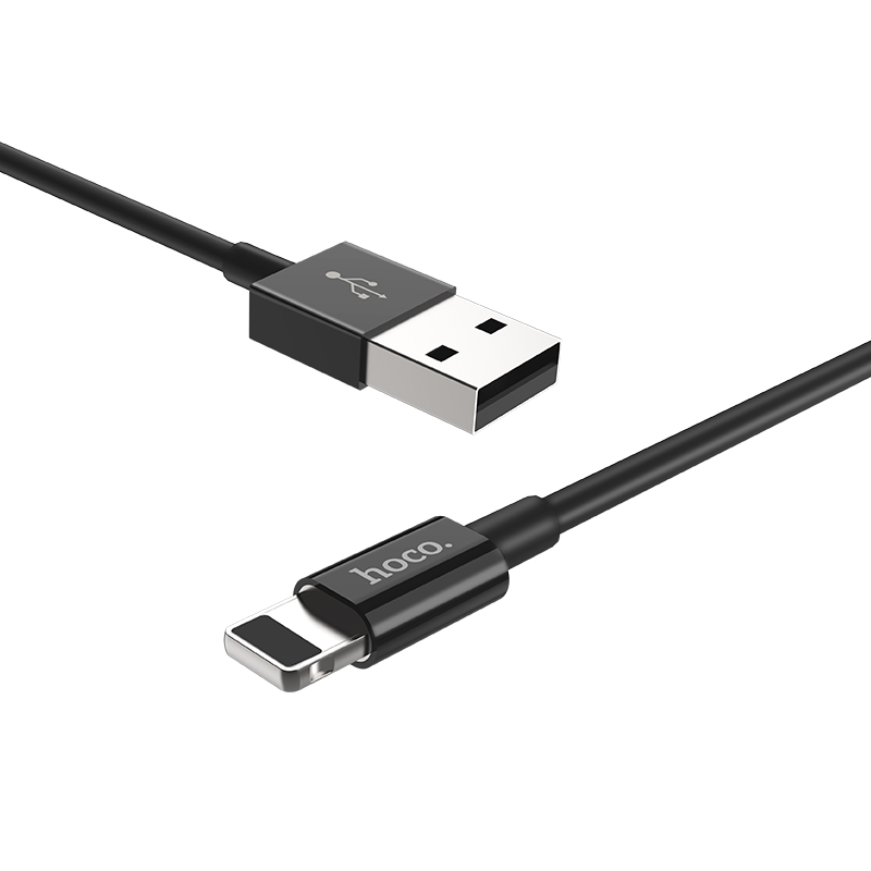 Зарядные устройства и кабели - Кабель USB HOCO X23 Skilled USB - Lightning 1 м черный