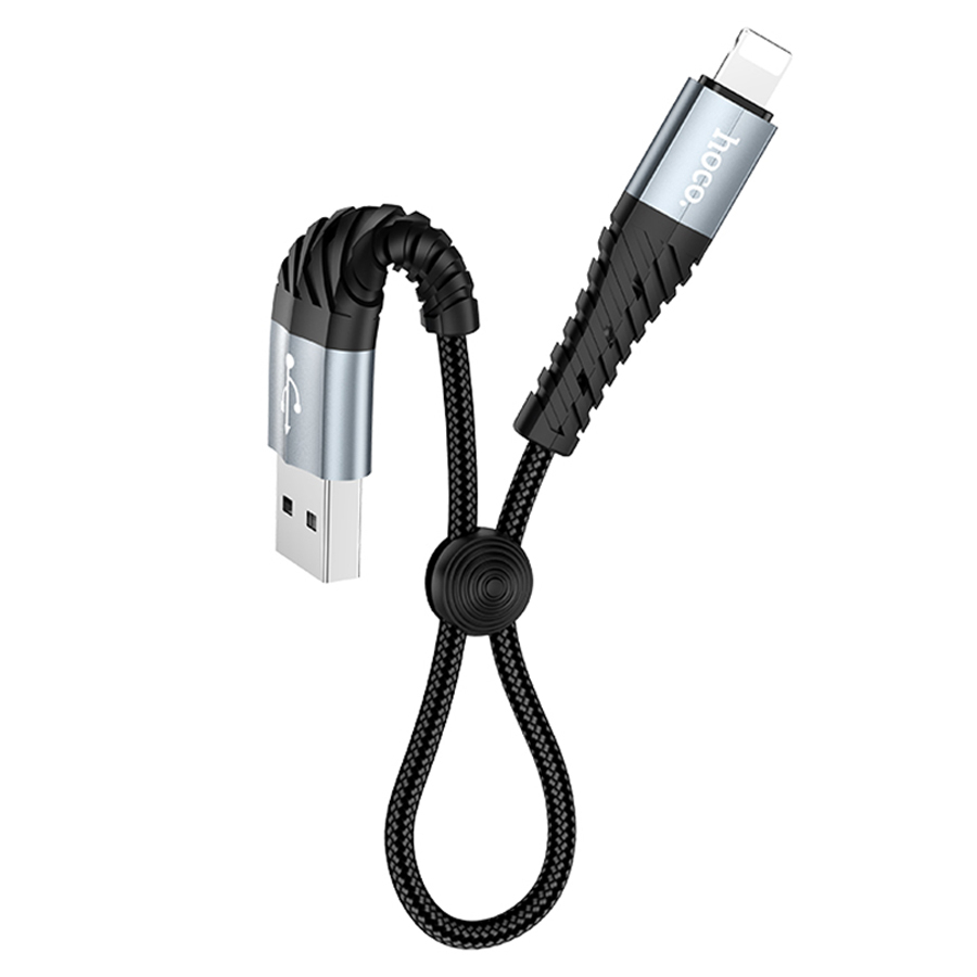 Зарядные устройства и кабели - Кабель USB HOCO X38 Cool Lightning, 2.4А, 25 см, черный