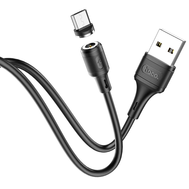 Зарядные устройства и кабели - Кабель HOCO X52 Sereno USB - MicroUSB магнитный, 2А, 1 м, черный