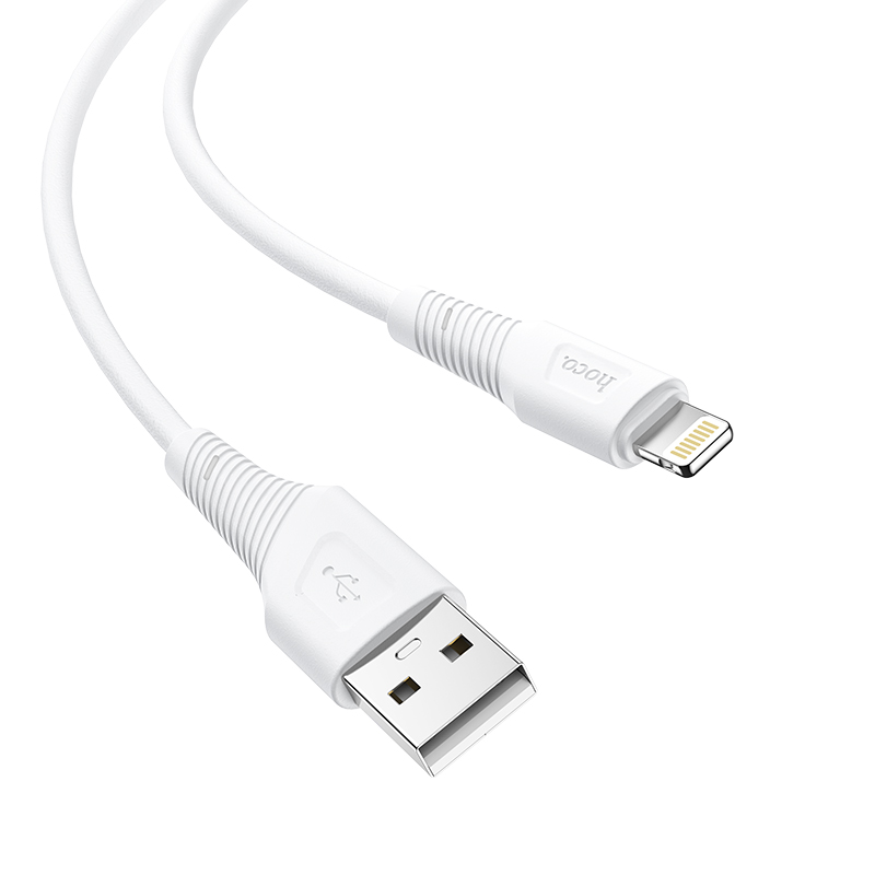Зарядные устройства и кабели - Кабель HOCO X58 Airy USB - Lightning, 2.4А, 1 м, белый/черный
