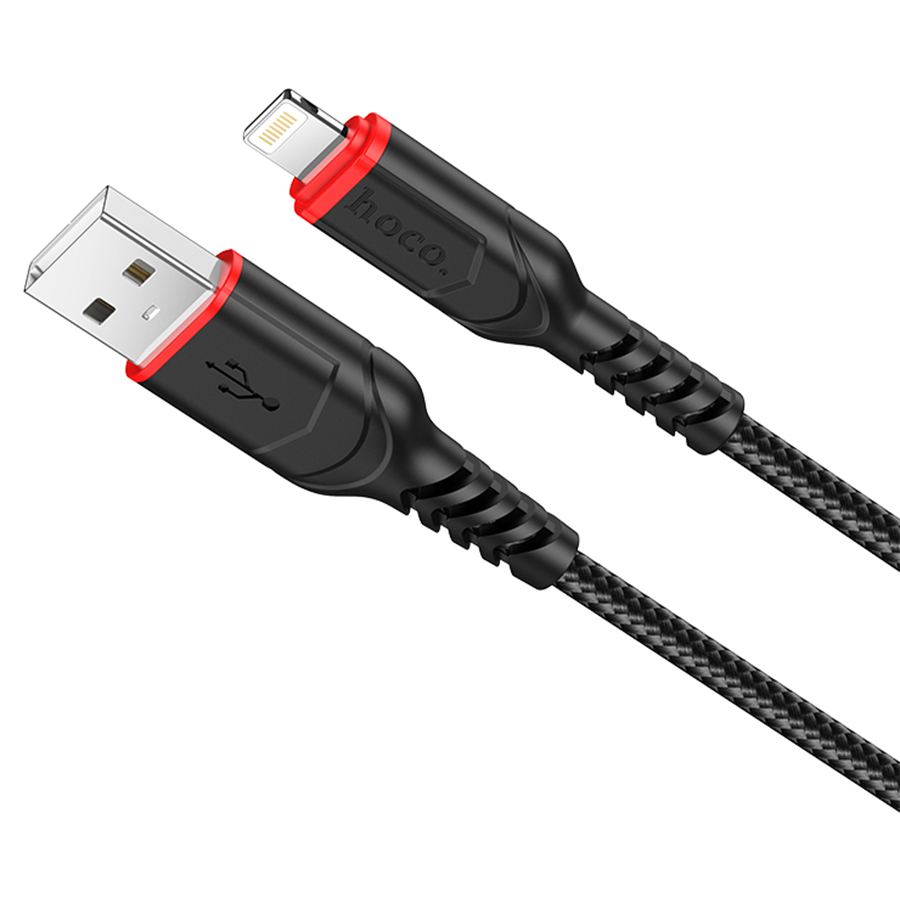 Зарядные устройства и кабели - Кабель HOCO X59 Victory USB - Lightning, 2.4А, 1 м, черный