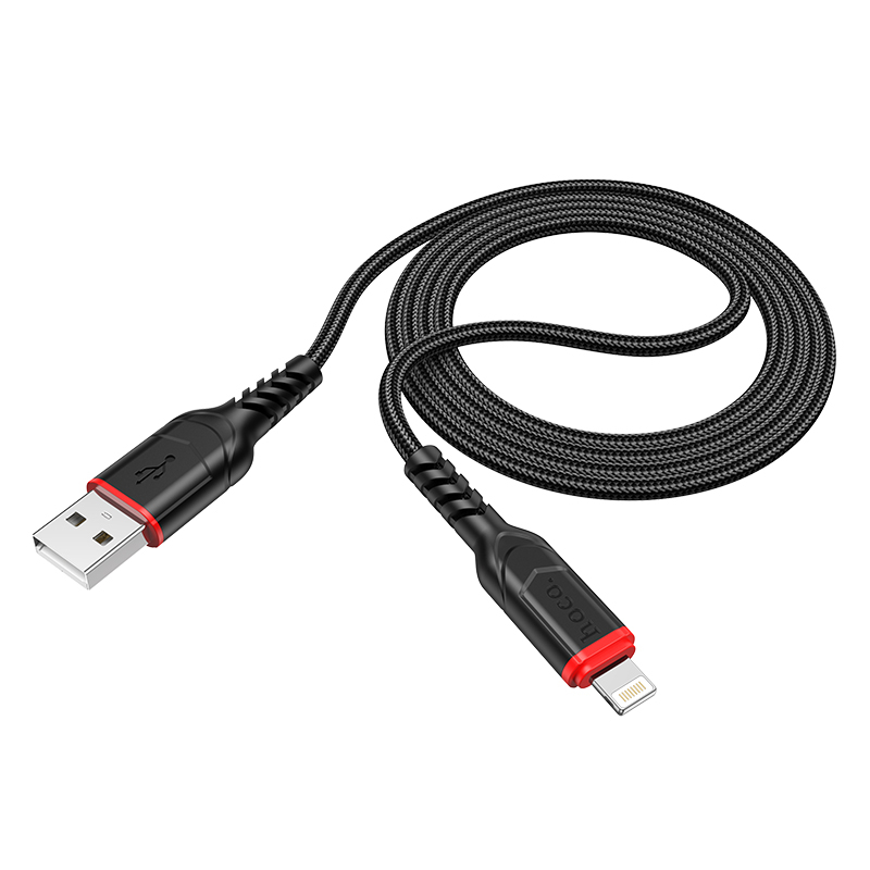 Зарядные устройства и кабели - Кабель HOCO X59 Victory USB - Lightning, 2.4А, 1 м, черный