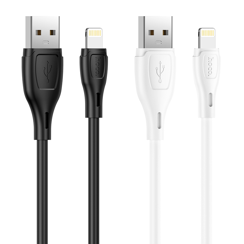 Зарядные устройства и кабели - Кабель HOCO X61 Ultimate USB - Lightning, 2.4А, 1 м, белый/черный