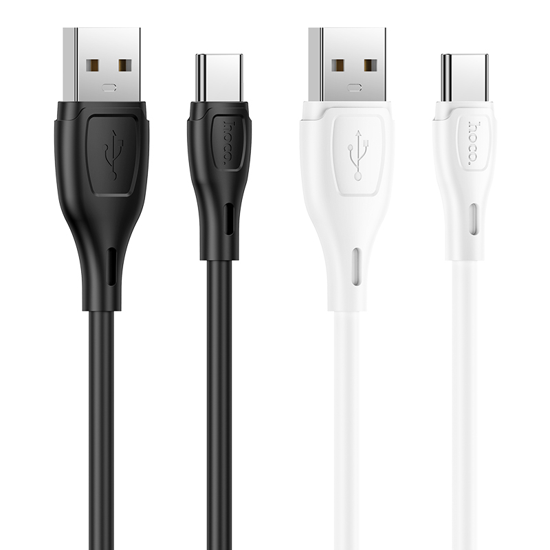 Зарядные устройства и кабели - Кабель HOCO X61 Ultimate USB - Type-C, 3A, 1 м, белый/черный