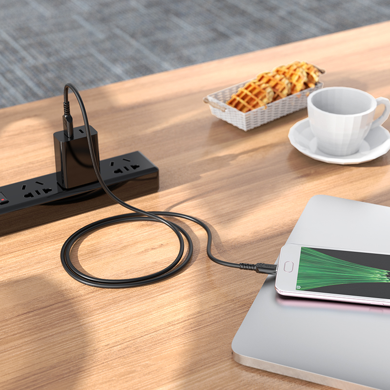 Зарядные устройства и кабели - Кабель HOCO X62 Fortune USB - MicroUSB, 2.4А, 1 м, черный