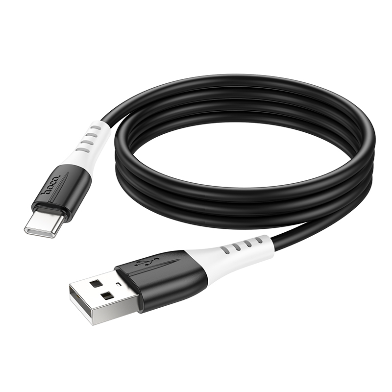 Зарядные устройства и кабели - Кабель HOCO X82 Silicone USB - Type-C, 3A, 1 м, белый/черный