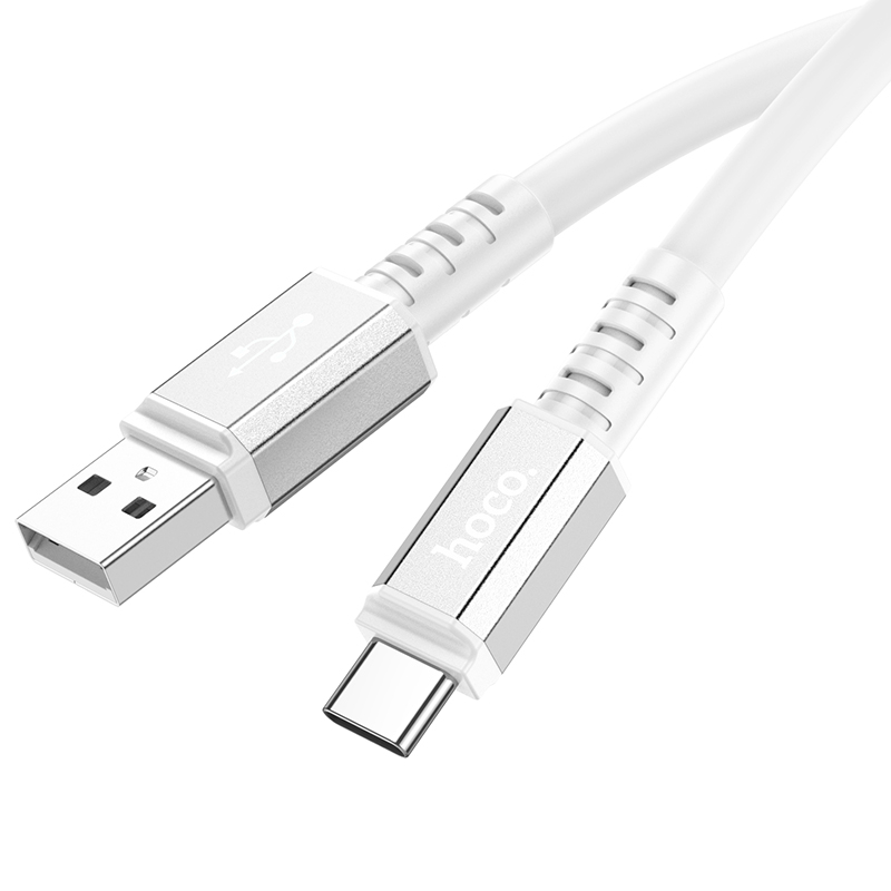 Зарядные устройства и кабели - Кабель HOCO X85 Strength USB - Type-C, 3A, 1 м, белый/черный