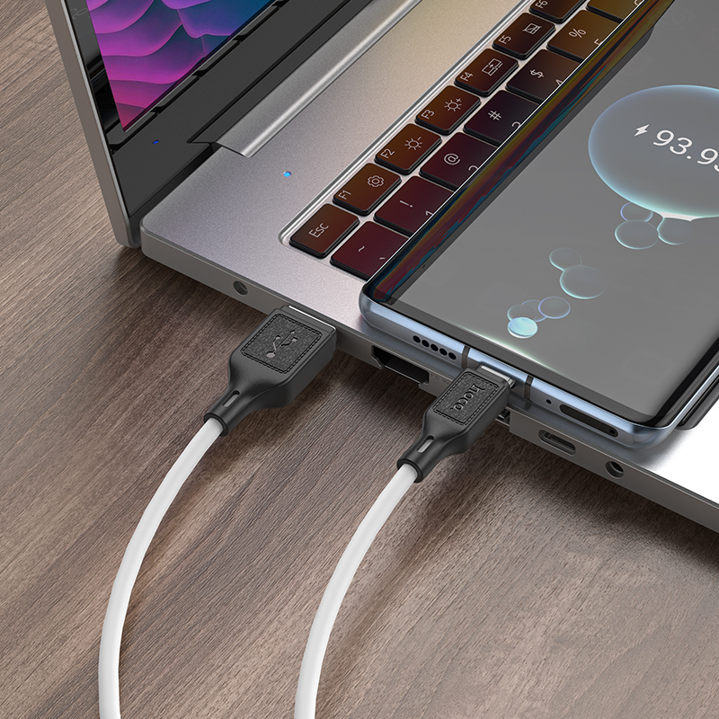 Зарядные устройства и кабели - Кабель HOCO X90 Cool USB - Type-C, 2.4А, 1 м, белый/черный