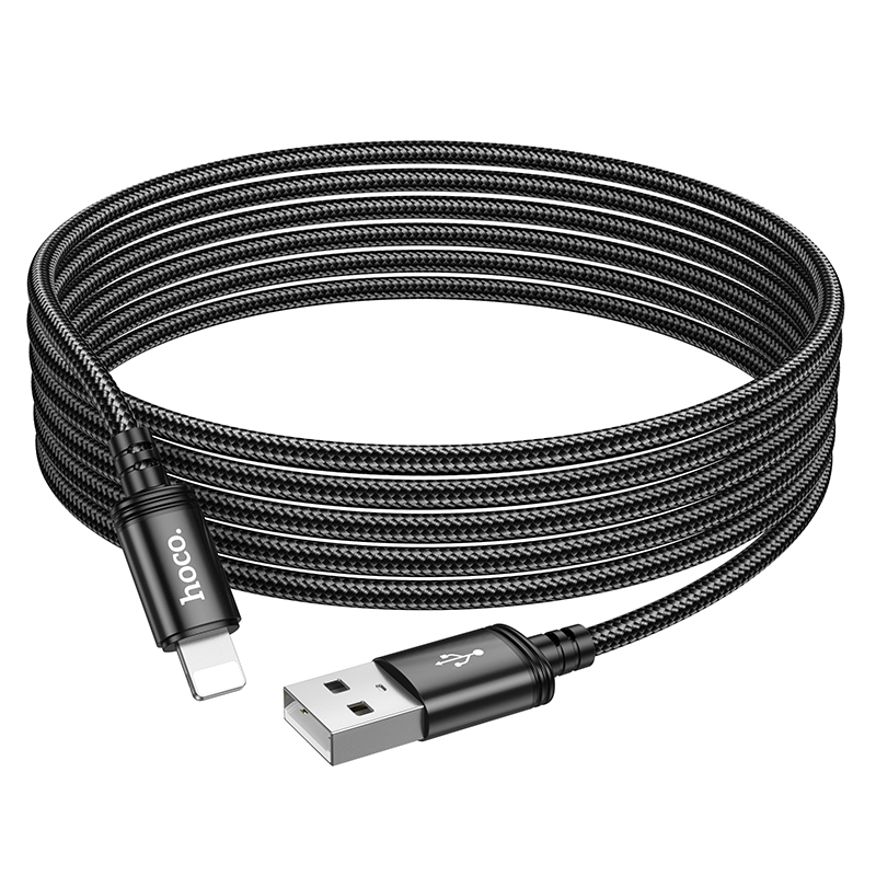 Зарядные устройства и кабели - Кабель HOCO X91 Radiance USB - Lightning, 2.4А, 3 м, черный