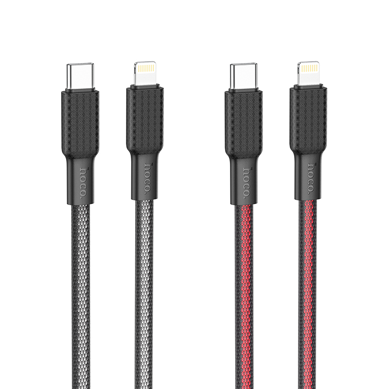 Зарядные устройства и кабели - Кабель USB-C HOCO X69 Jaeger Type-C - Lightning, 20W, 1 м, черный+белый
