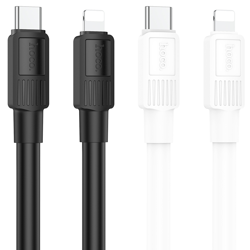 Зарядные устройства и кабели - Кабель USB-C HOCO X84 Solid Type-C - Lightning, 2.4А, 20W, 1 м, черный/белый