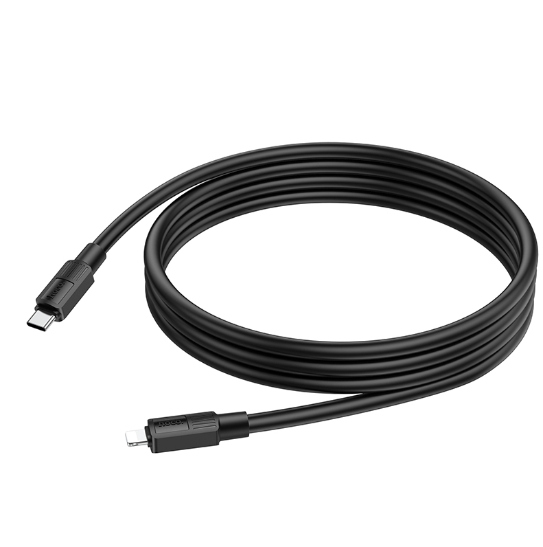 Зарядные устройства и кабели - Кабель USB-C HOCO X84 Solid Type-C - Lightning, 2.4А, 20W, 1 м, черный/белый