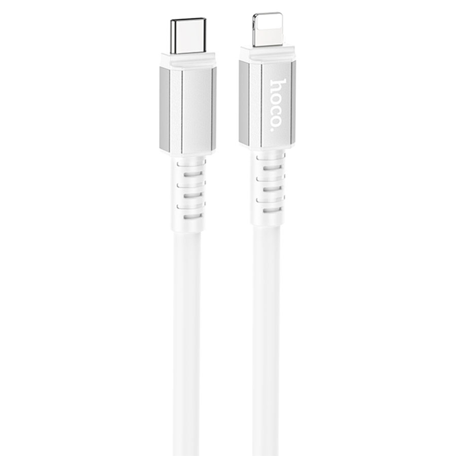 Зарядные устройства и кабели - Кабель USB-C HOCO X85 Strength Type-C - Lightning, 20W, 1 м, белый/черный