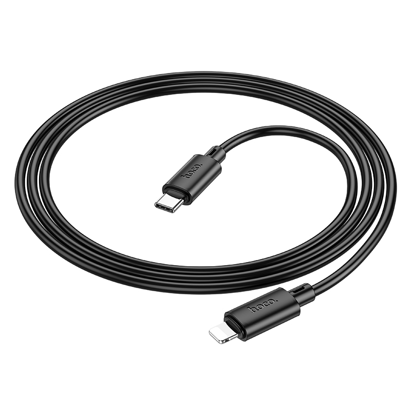 Зарядные устройства и кабели - Кабель USB-C HOCO X88 Gratified Type-C - Lightning, 3A, 20W, 1 м, черный/белый