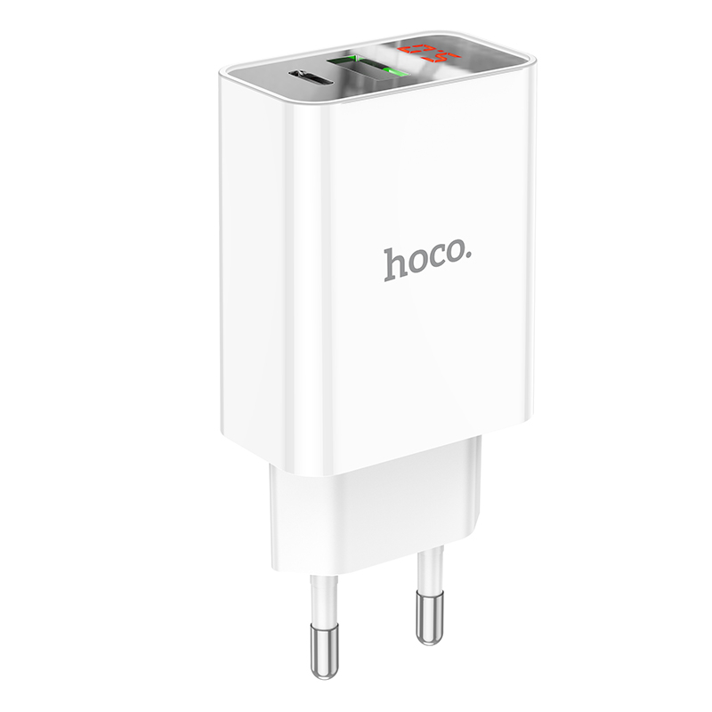 Зарядные устройства и кабели - Сетевое зарядное устройство HOCO C100A 1xUSB + 1xUSB-C, 3A, 20W