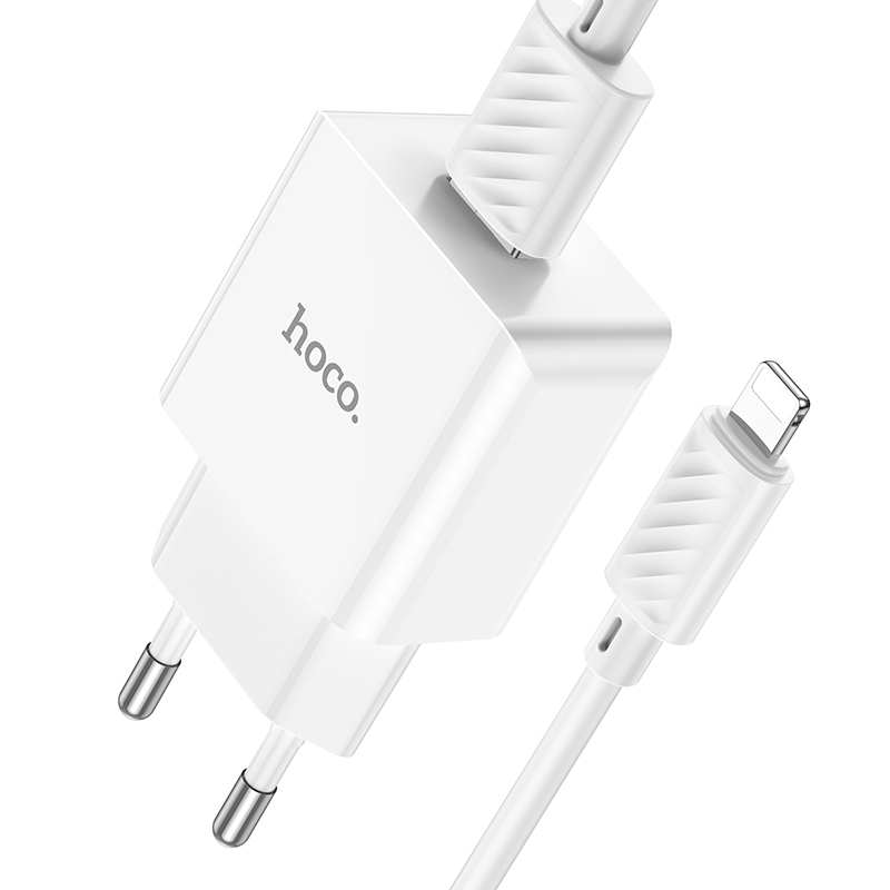 Зарядные устройства и кабели - Зарядное устройство HOCO C106A 1xUSB с Кабелем USB - Lightning, 2.1A, 10.5W
