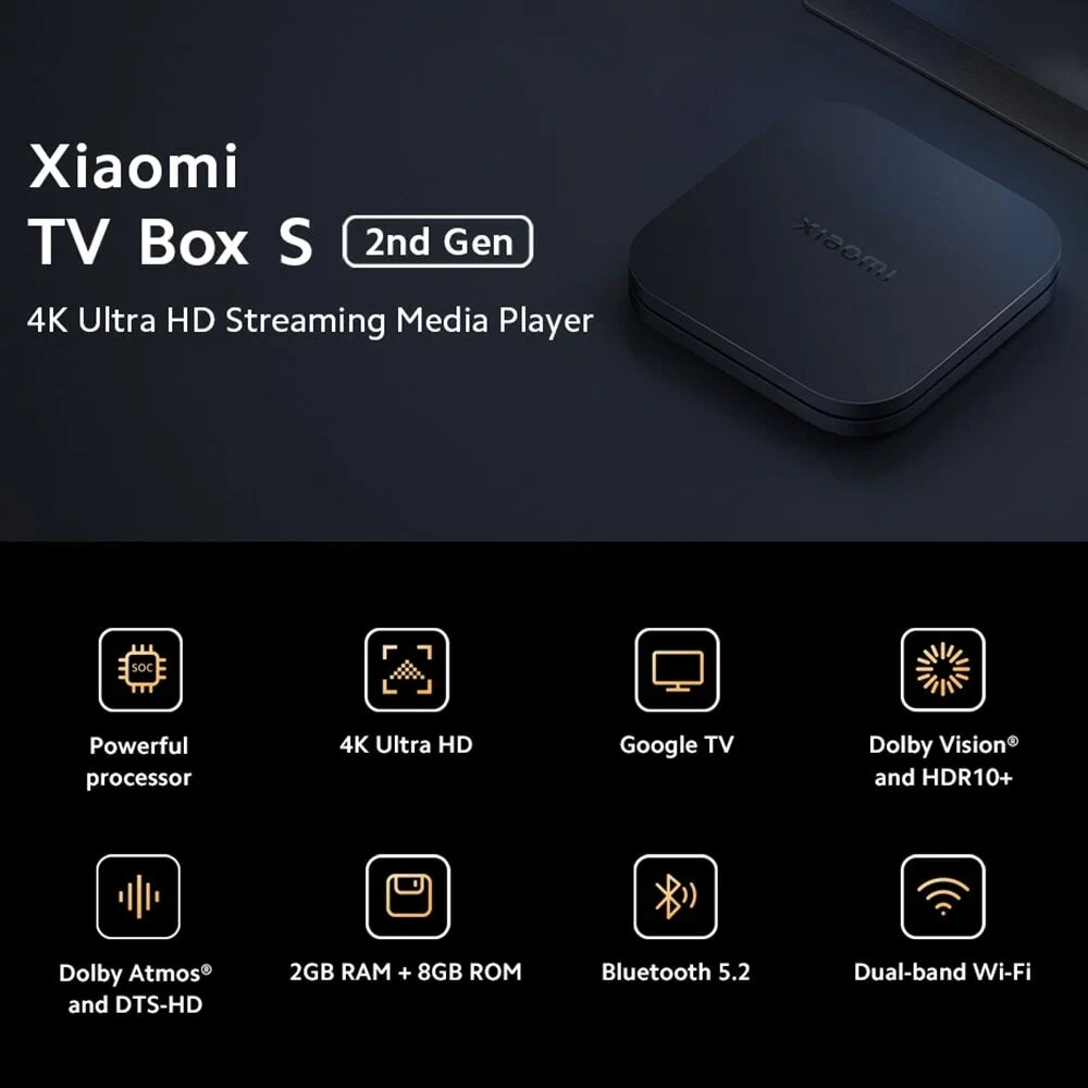 Аксессуары Xiaomi - ТВ-приставка Xiaomi Mi TV Box S 2nd Gen 4K