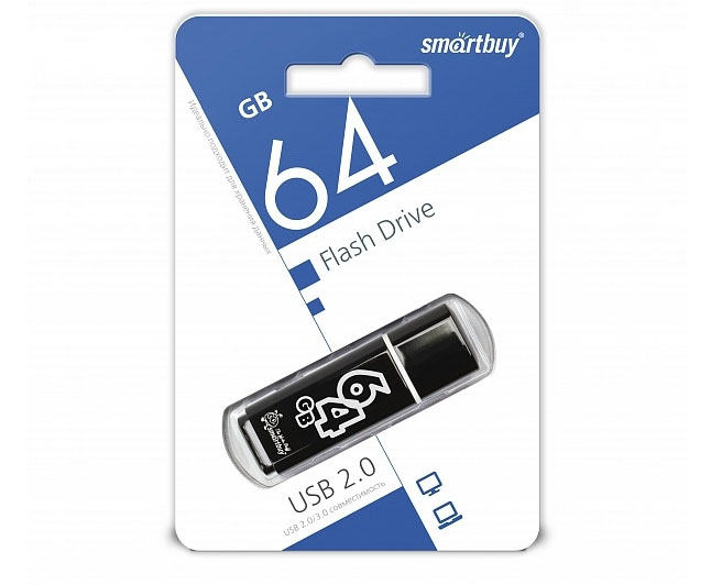 Флешки - Флешка USB 2.0 SmartBuy Glossy 64GB