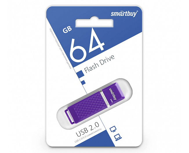 Флешки - Флешка USB 2.0 SmartBuy Quartz 64GB