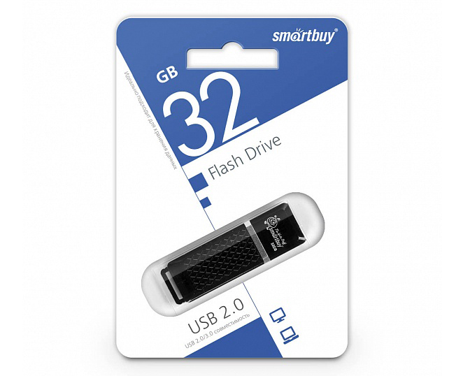 Флешки - Флешка USB 2.0 SmartBuy Quartz 32GB
