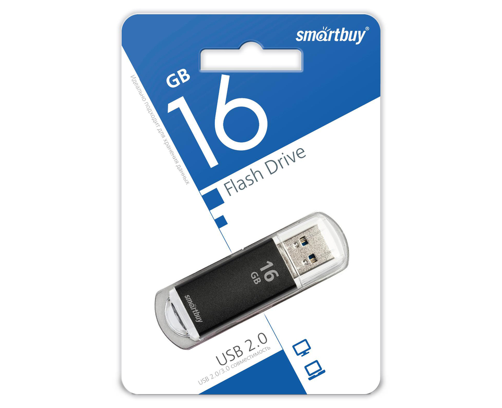 Флешки - Флешка USB 2.0 SmartBuy V-Cut 16GB