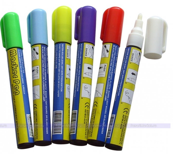 Светодиодные доски - Набор маркеров (6 шт.) для LED-досок 5 мм