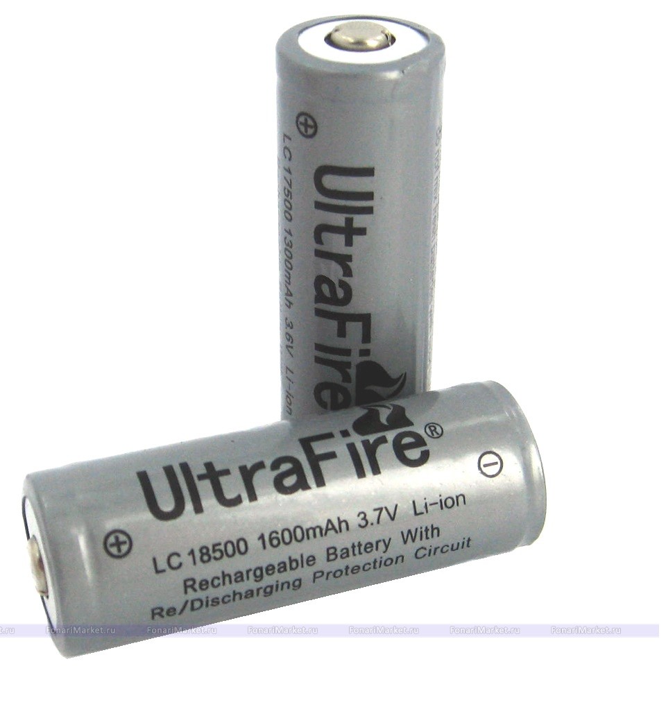 Батарейки и аккумуляторы - Aккумулятор Li-ion 18500 UltraFire 1600mAh